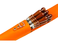 набор шампуров 43см (с ручкой 68 см) 6шт в чехле (оранжевый) #