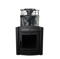 печь для бани прометалл атмосфера l в ламелях жадеит + сетка