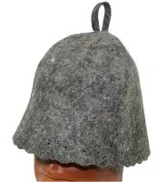 шапка для бани "серая"  бацькина баня