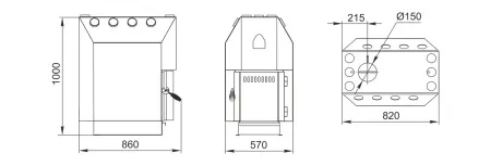 котел тмф доцент воздухогрейный стальная дверца труба сверху #
